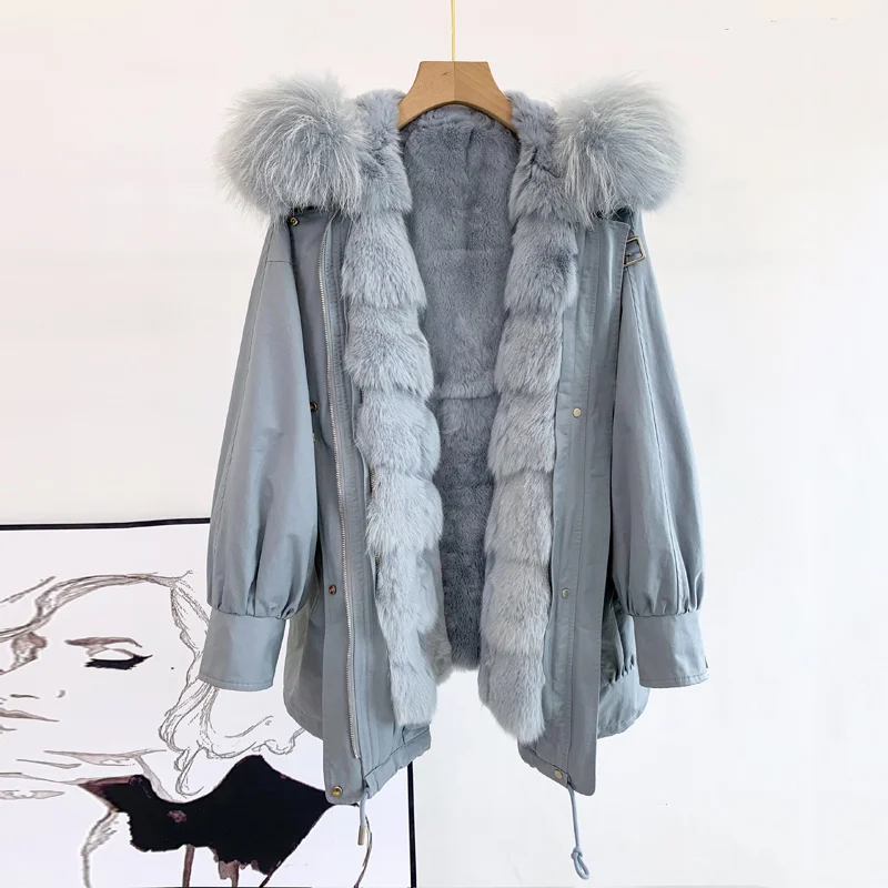 Jacket 2023 Winter New Parka Women Natural Fox Fur Collar Coat Medium Detachable Real Rex Rabbit Fur Liner Coat Warm Streetwear
Jacket 2023 Winter New Parka Women Natural Fox Fur Collar Coat Medium Detachable Real Rex Rabbit Fur Liner Coat Warm Streetwear