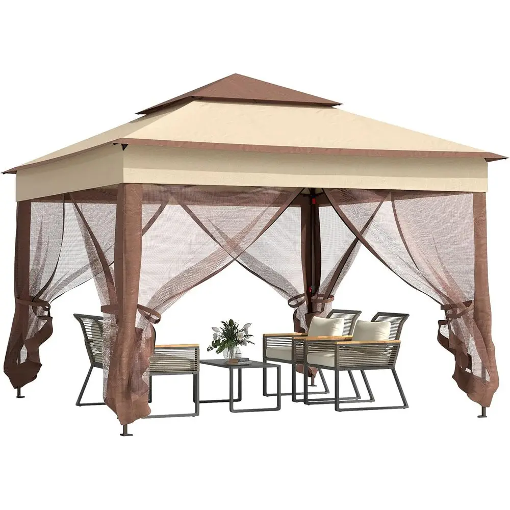 11' x 11' Pop Up Canopy, Outdoor Patio Gazebo Shelter with Removable Zipper Netting, Instant Event Tent w/ 114 Square Feet of Sh
11' x 11' Pop Up Canopy, Outdoor Patio Gazebo Shelter with Removable Zipper Netting, Instant Event Tent w/ 114 Square Feet of Sh