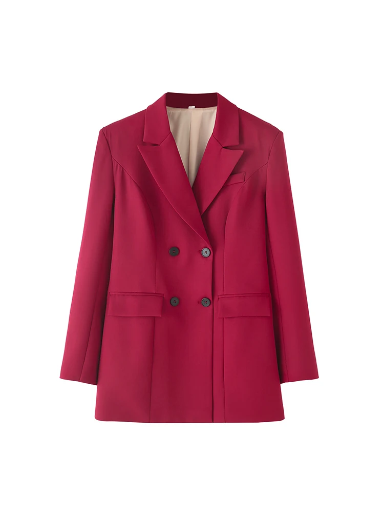 Willshela Women Fashion With Pockets Rose Red Double Breasted Blazer Vintage Notched Neck Long Sleeves Female Chic Lady Outfits
Willshela Women Fashion With Pockets Rose Red Double Breasted Blazer Vintage Notched Neck Long Sleeves Female Chic Lady Outfits