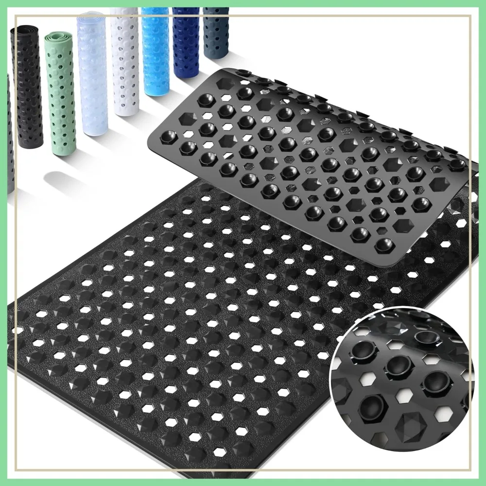 Non Slip Bathtub Mat, 34.5"x15.5" Long Shower Mat, Machine Washable with Drain Holes & Strong Suction Cups, Soft on Feet, Black
Non Slip Bathtub Mat, 34.5"x15.5" Long Shower Mat, Machine Washable with Drain Holes & Strong Suction Cups, Soft on Feet, Black