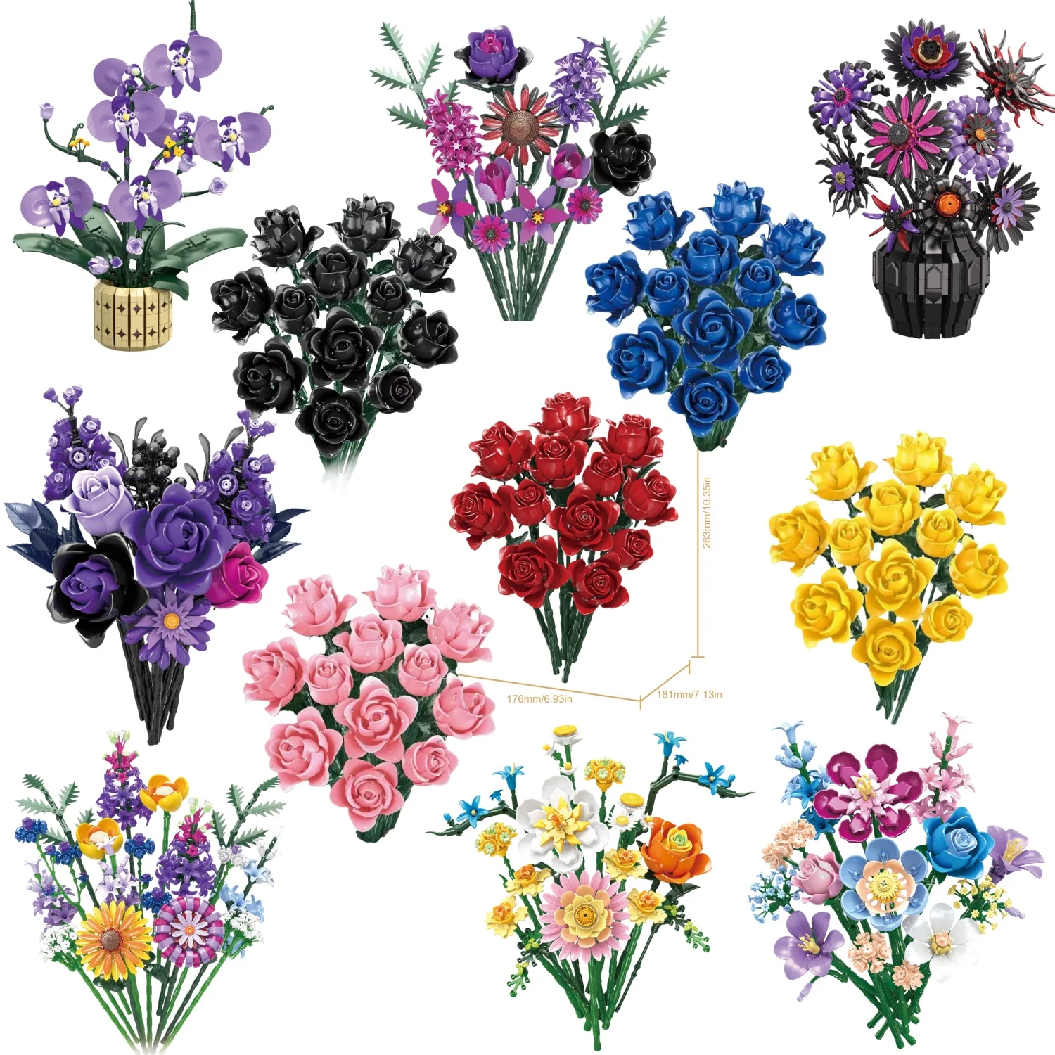 Flower Bouquet Building Set, Valentines Day Botanical Collection Building Blocks Toy, Gift for Her Mom Women Adults Girls Kid
Flower Bouquet Building Set, Valentines Day Botanical Collection Building Blocks Toy, Gift for Her Mom Women Adults Girls Kid