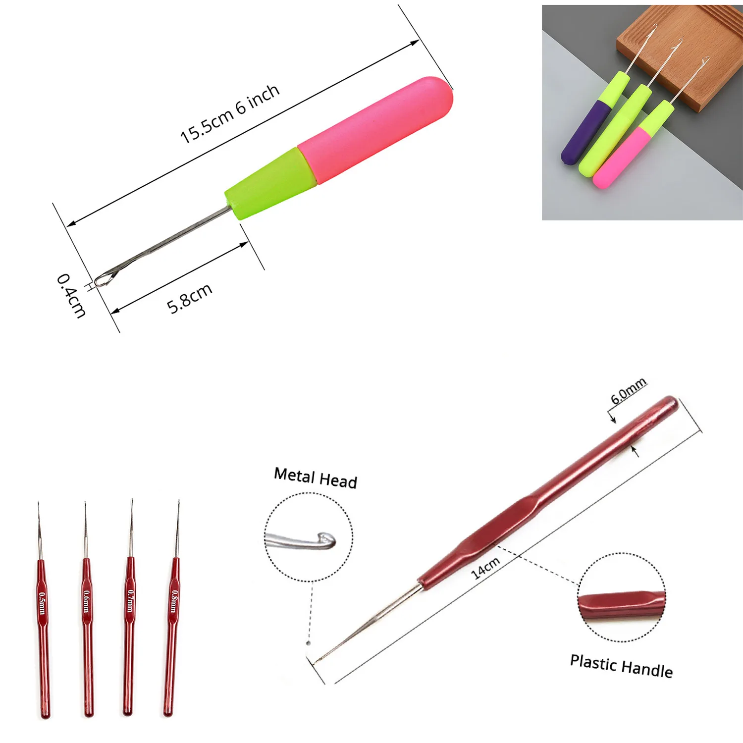 Wig Plastic Crochet Hook Needles Set Dreadlocks Hair Weave Needle Carpets Making Repair Tool Hooks Needle Braid Craft
Wig Plastic Crochet Hook Needles Set Dreadlocks Hair Weave Needle Carpets Making Repair Tool Hooks Needle Braid Craft