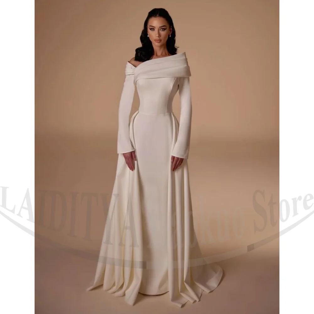 Elegant Evening Dresses Customized Fashion Boat Neck Pleated Party Gowns Fashion Long Sleeves Floor Length Prom Dresses
Elegant Evening Dresses Customized Fashion Boat Neck Pleated Party Gowns Fashion Long Sleeves Floor Length Prom Dresses