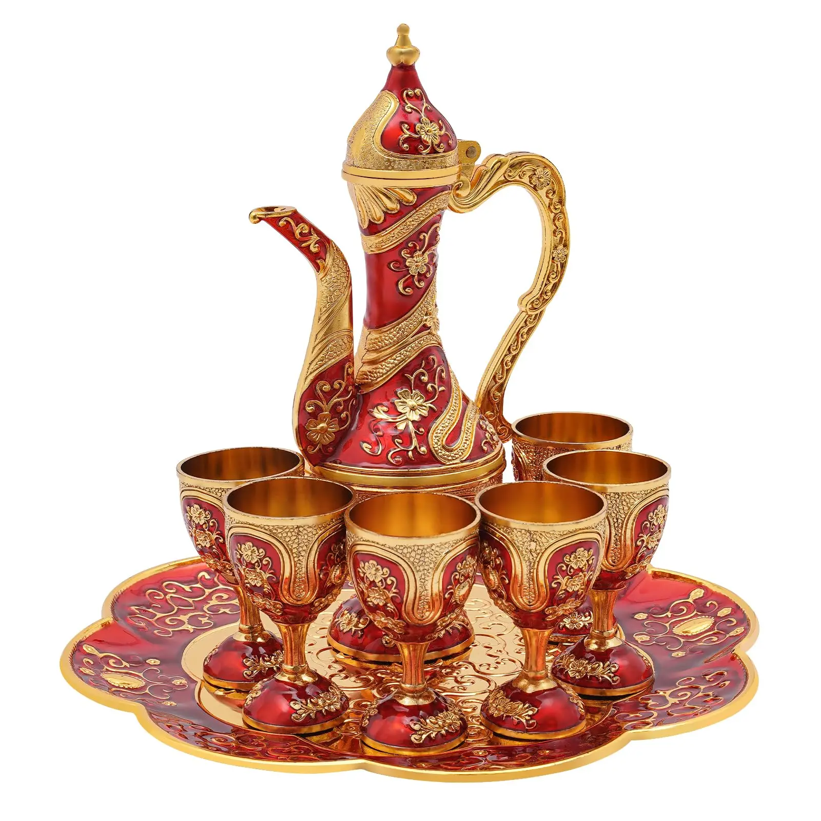 Turkish Tea Set, Vintage Turkish Coffee Cups Set with Pot and 6 Cups, Turkish Tea Glasses for Home Decor Birthday Christmas House
Turkish Tea Set, Vintage Turkish Coffee Cups Set with Pot and 6 Cups, Turkish Tea Glasses for Home Decor Birthday Christmas House
