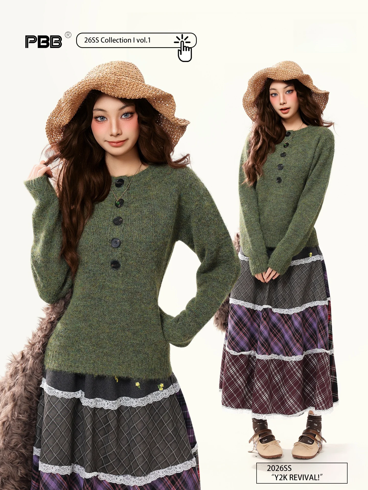 Laid-back Style Spliced Knitted Sweater Women's Casual Button Green Mist Spring Commute Knitwear Jacket PBB 2026
Laid-back Style Spliced Knitted Sweater Women's Casual Button Green Mist Spring Commute Knitwear Jacket PBB 2026