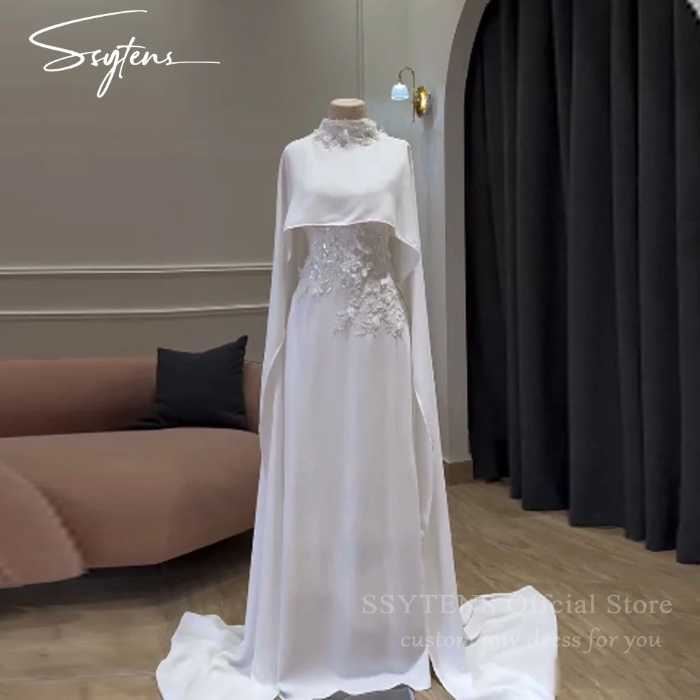 SSYTENS Роскошные арабские свадебные платья с 3D цветами и аппликациями по индивидуальному заказу, накидка с длинными рукавами, скромные свадебные платья, Vestidos De Novia
SSYTENS Роскошные арабские свадебные платья с 3D цветами и аппликациями по индивидуальному заказу, накидка с длинными рукавами, скромные свадебные платья, Vestidos De Novia