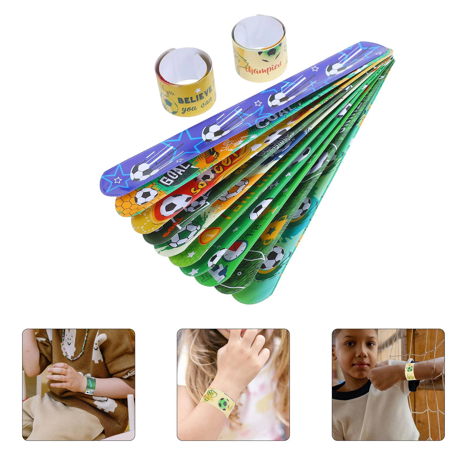 12 Pcs Football Circle Football-themed Slap Bands Bracelets Party Snap Bulk Competition Pvc Soccer Match
12 Pcs Football Circle Football-themed Slap Bands Bracelets Party Snap Bulk Competition Pvc Soccer Match