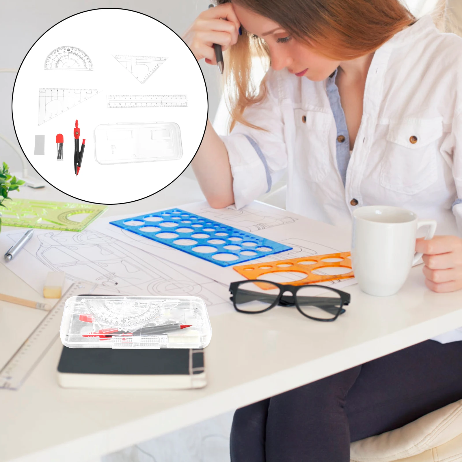 1 Set Metal Plastic Compass Ruler Tool Set Multi-Functional Drawing Kit For Geometry Math Art Design Student Use Random Color
1 Set Metal Plastic Compass Ruler Tool Set Multi-Functional Drawing Kit For Geometry Math Art Design Student Use Random Color