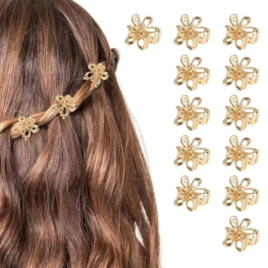 12 Pack Small Gold Flower Hair Clips for Women Girls, Tiny Metal Claw Clips with Sparkling Floral Design, Nonslip Bangs Accesso
12 Pack Small Gold Flower Hair Clips for Women Girls, Tiny Metal Claw Clips with Sparkling Floral Design, Nonslip Bangs Accesso
