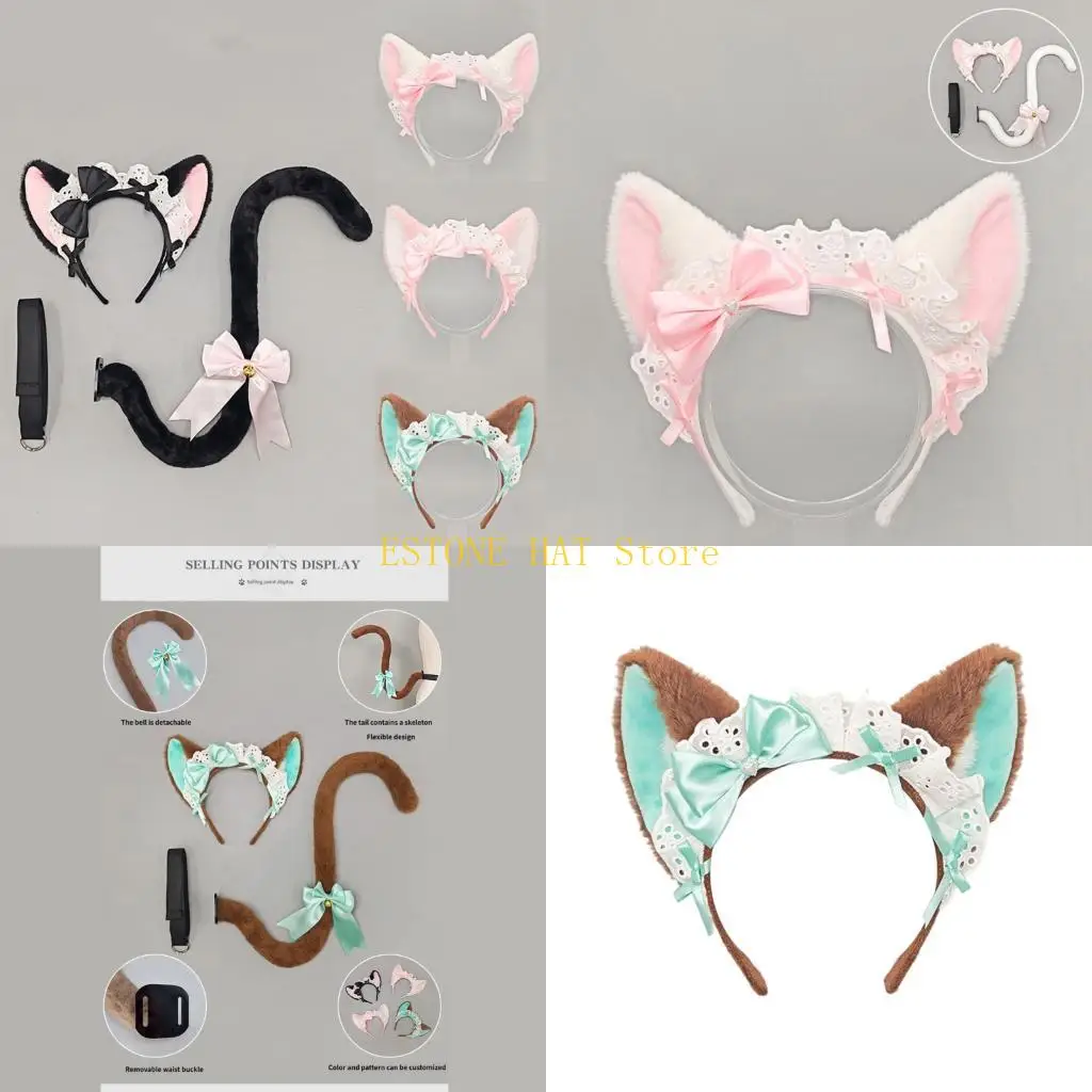 49MF Kitten Tail Ears Headpiece For Themed Parties Halloween Event Photo Props
49MF Kitten Tail Ears Headpiece For Themed Parties Halloween Event Photo Props