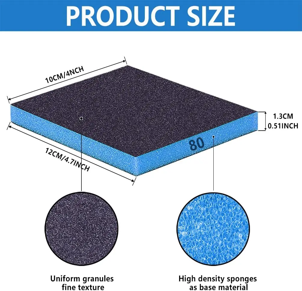 100X120X12mm Sponge Sandpaper Mxied 16/32 Pcs Assorted 60-320 Grit Wet Dry Block Sandpaper Sponge for Wood Metal Furniture Paint
100X120X12mm Sponge Sandpaper Mxied 16/32 Pcs Assorted 60-320 Grit Wet Dry Block Sandpaper Sponge for Wood Metal Furniture Paint