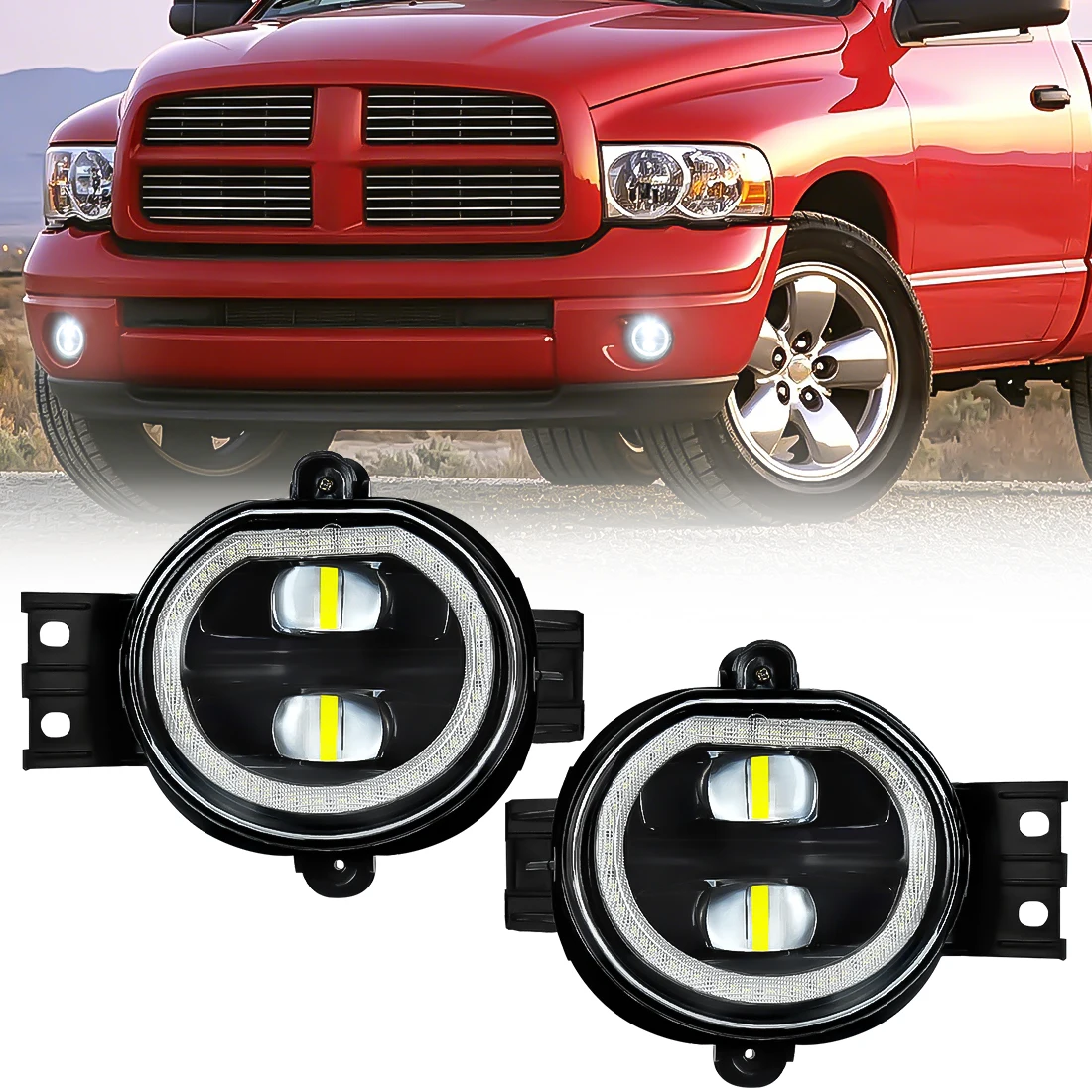 2pcs Daylight For Dodge Ram 1500 2002 2003-2008 LED Fog Lamp Angle Eye Front Bumper Driving Light Headlights Car Accessories
2pcs Daylight For Dodge Ram 1500 2002 2003-2008 LED Fog Lamp Angle Eye Front Bumper Driving Light Headlights Car Accessories