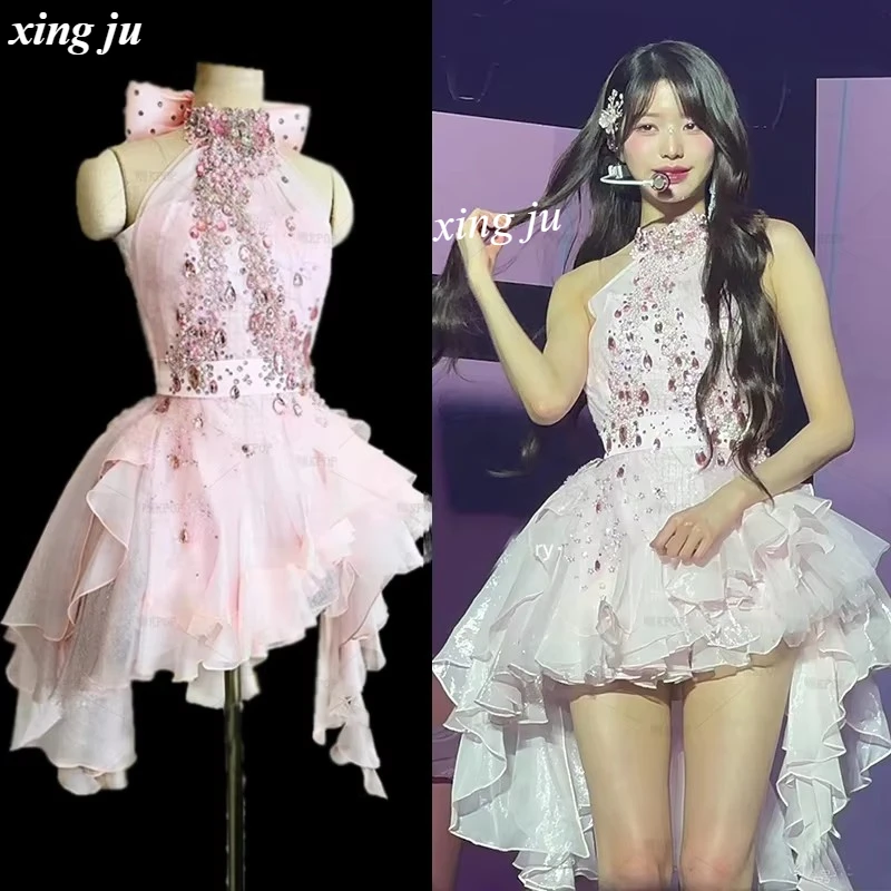 Korean Singer Stage Performance Shiny Diamond Pink Dress Kpop Women Jazz Dance Costumes Birthday Party Dresses Princess Clothing
Korean Singer Stage Performance Shiny Diamond Pink Dress Kpop Women Jazz Dance Costumes Birthday Party Dresses Princess Clothing