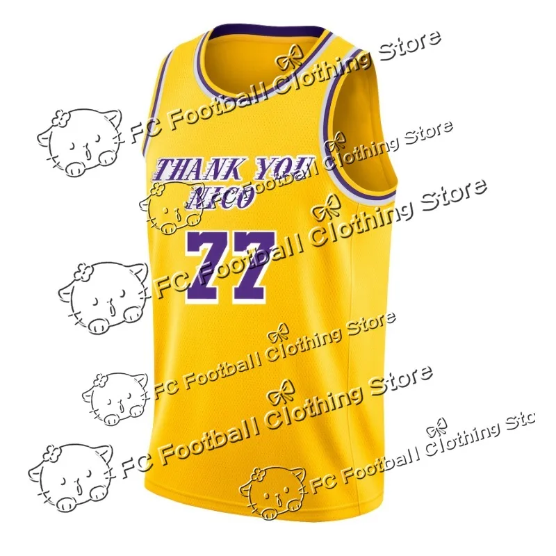 Men's #77 Basketball Jersey - Breathable, Round Neck Sleeveless with "Thank You Nico" Embroidery Breathable Casual Wear Tank Top
Men's #77 Basketball Jersey - Breathable, Round Neck Sleeveless with "Thank You Nico" Embroidery Breathable Casual Wear Tank Top