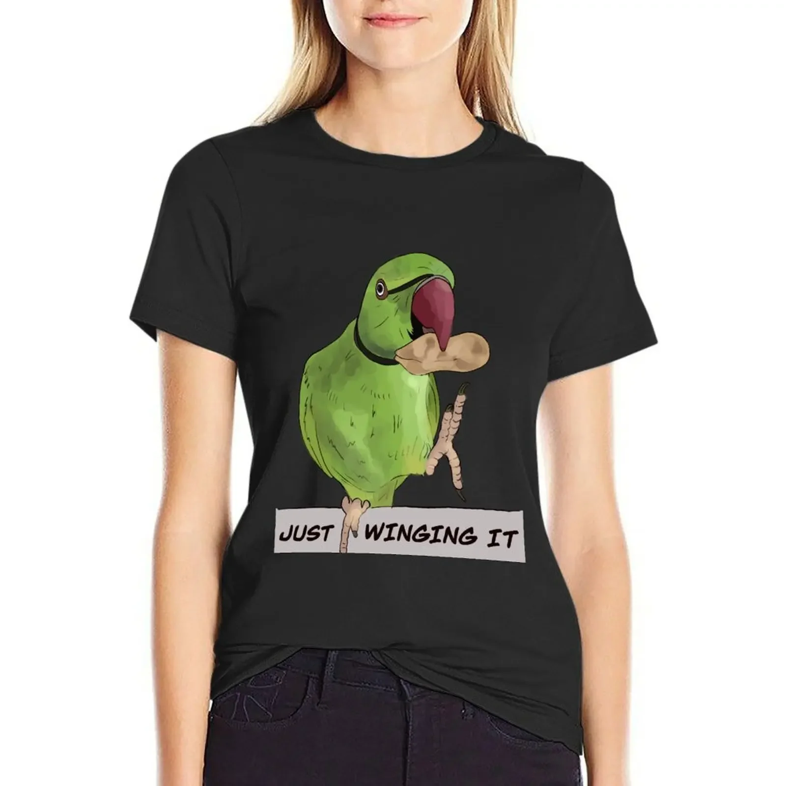 Just Winging It Indian Ringneck Design T-Shirt summer clothes plus sizes graphics tshirts for Women
Just Winging It Indian Ringneck Design T-Shirt summer clothes plus sizes graphics tshirts for Women
