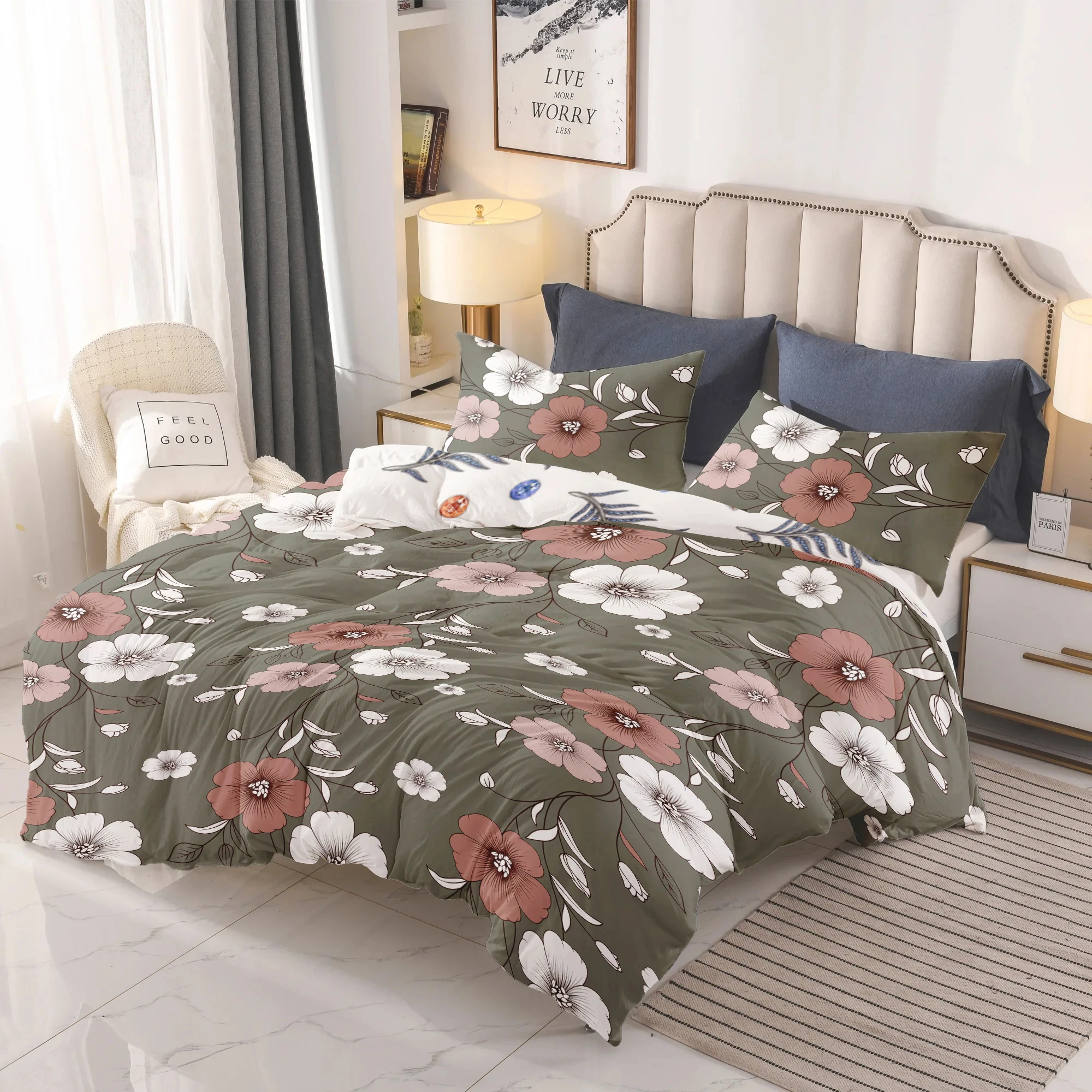 5-Piece Sage Green Floral Duvet Cover Set with Throw Pillow Covers, Vintage Botanical Comforter Cover with 4 Corner Ties, Soft Microfiber, Pet Friendly & Wrinkle Free
5-Piece Sage Green Floral Duvet Cover Set with Throw Pillow Covers, Vintage Botanical Comforter Cover with 4 Corner Ties, Soft Microfiber, Pet Friendly & Wrinkle Free