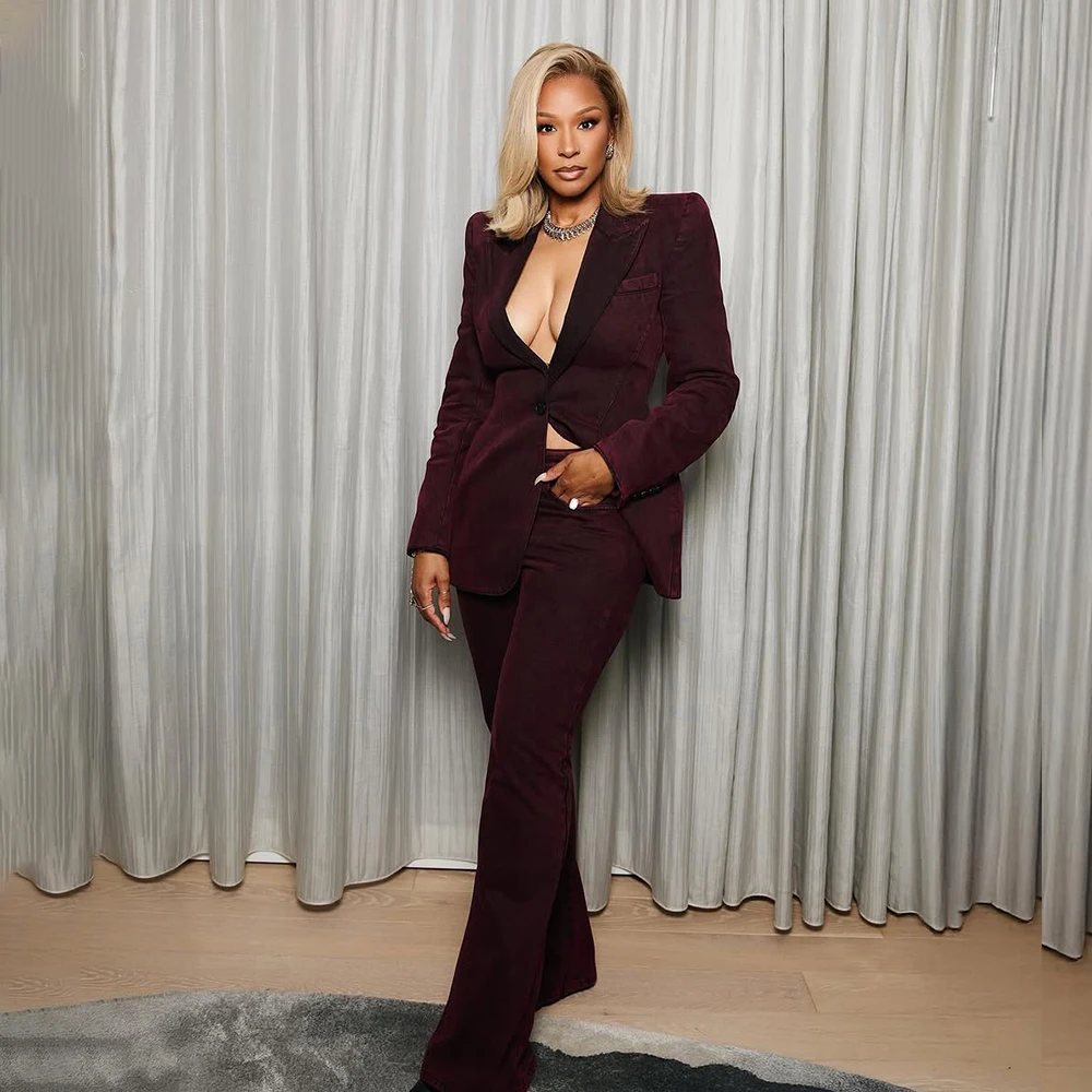 Burgundy Women's Suits 2 Piece with Peaked Lapel One Single Button Outfits Casual Blazer Office Business Jacket+Pants Customized
Burgundy Women's Suits 2 Piece with Peaked Lapel One Single Button Outfits Casual Blazer Office Business Jacket+Pants Customized