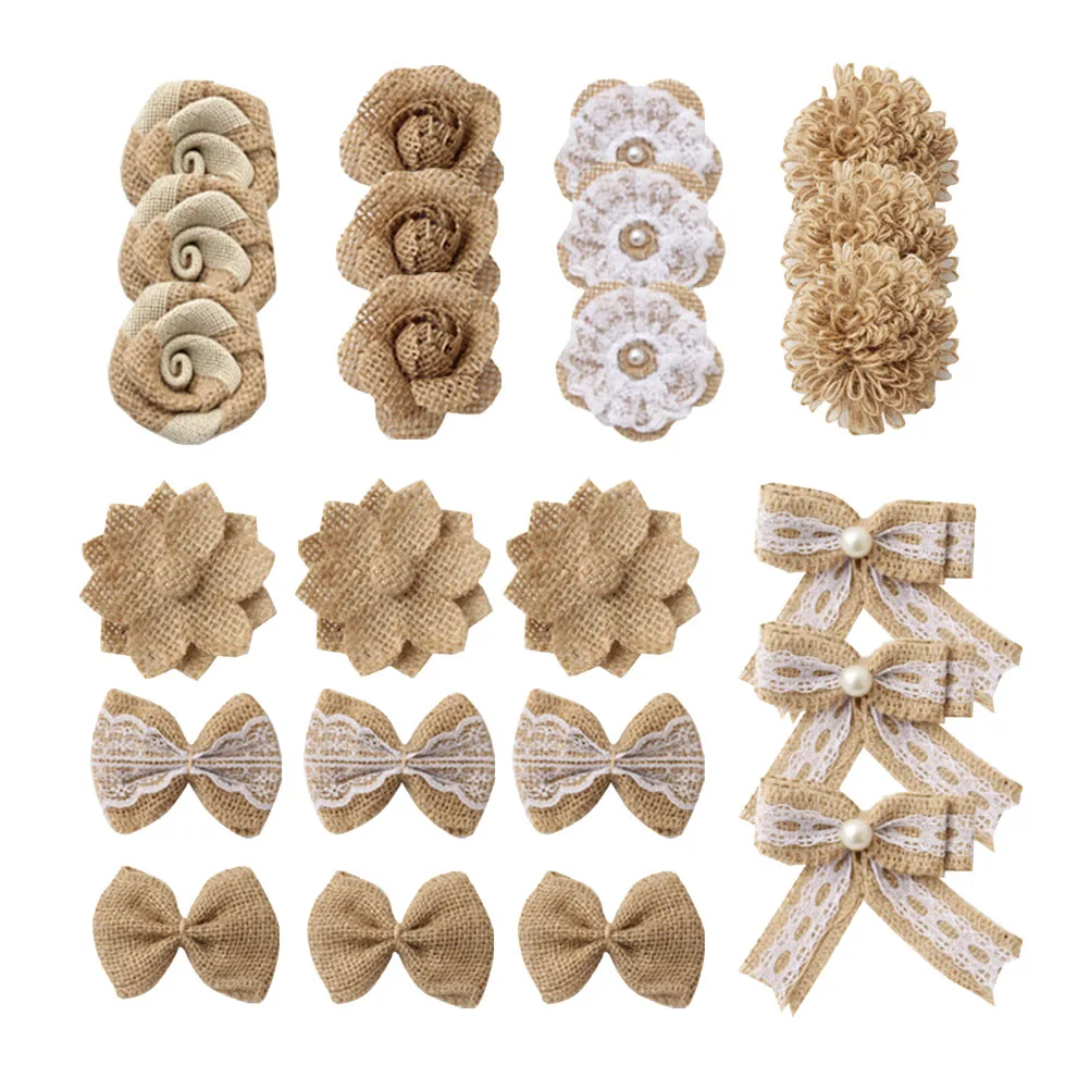 Jute Flower Set Rustic DIY Handmade Materials Burlap Wedding Decoration Christmas Craft Adornment Vintage Style
Jute Flower Set Rustic DIY Handmade Materials Burlap Wedding Decoration Christmas Craft Adornment Vintage Style