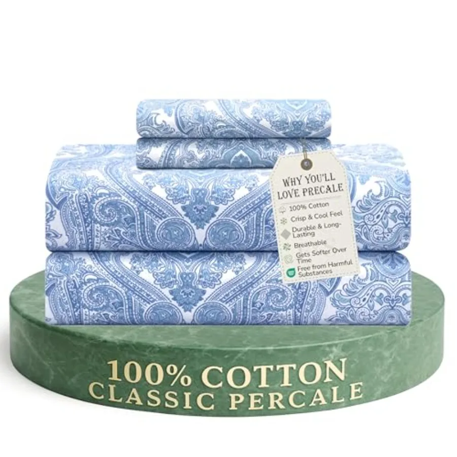 Feather and Stitch Softest 100% Cotton Sheets 300 Thread Count Percale Weave Bedding 16" Deep Pocket Cooling Sheets Breathable
Feather and Stitch Softest 100% Cotton Sheets 300 Thread Count Percale Weave Bedding 16" Deep Pocket Cooling Sheets Breathable