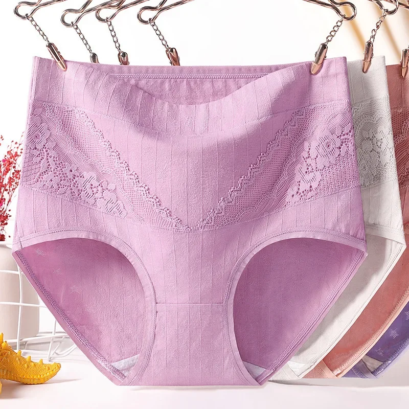 Women's Cotton High Waist Panties Comfortable Breathable Plus Size 2pcs Lace Trim Briefs Solid Color Underwear for Women
Women's Cotton High Waist Panties Comfortable Breathable Plus Size 2pcs Lace Trim Briefs Solid Color Underwear for Women