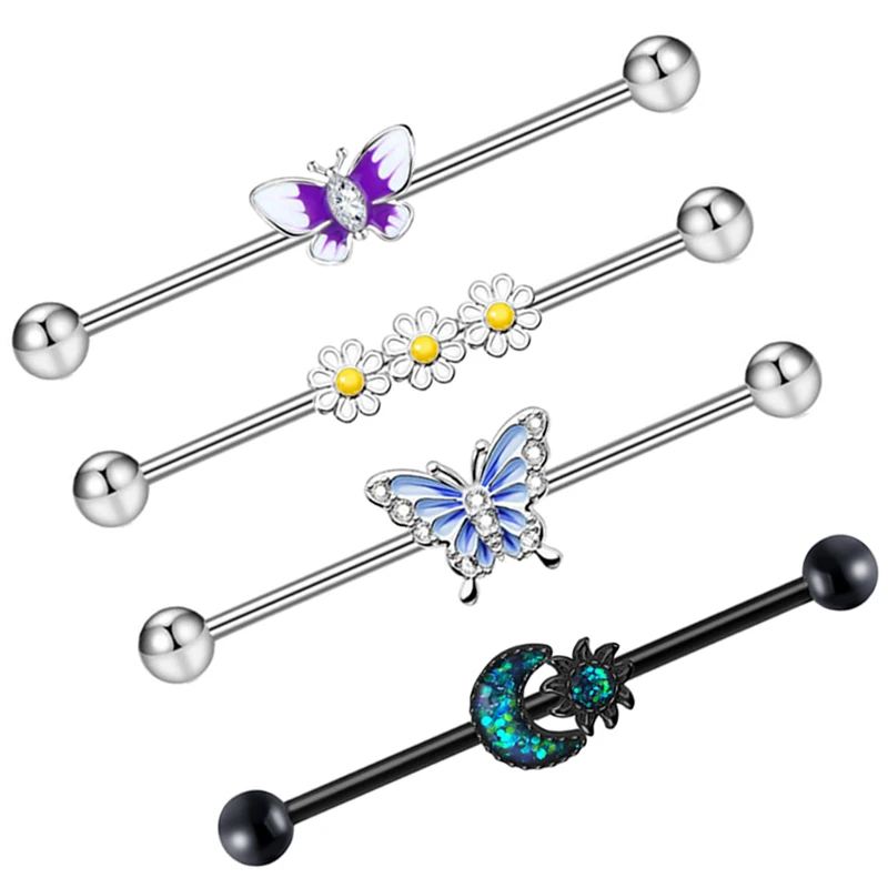 Stainless Steel butterfly Industrial Earrings Cute Animal Long Bridge Earring Transversal Women Industrial Piercing Jewelry Cart
Stainless Steel butterfly Industrial Earrings Cute Animal Long Bridge Earring Transversal Women Industrial Piercing Jewelry Cart