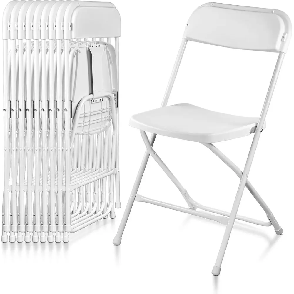 10-Piece White Folding Chairs, Durable Stackable Seats for Indoor/Outdoor Use, Ideal for Events, Weddings, Offices, Parties
10-Piece White Folding Chairs, Durable Stackable Seats for Indoor/Outdoor Use, Ideal for Events, Weddings, Offices, Parties