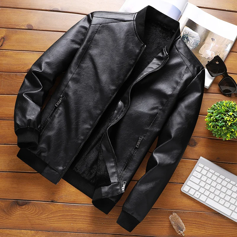 Plus Size 8XL 7XL Coat Spring Autumn Short Cool Black Leather Biker Jacket Men Zipper Long Sleeve Fashion Brand Leather Jackets
Plus Size 8XL 7XL Coat Spring Autumn Short Cool Black Leather Biker Jacket Men Zipper Long Sleeve Fashion Brand Leather Jackets