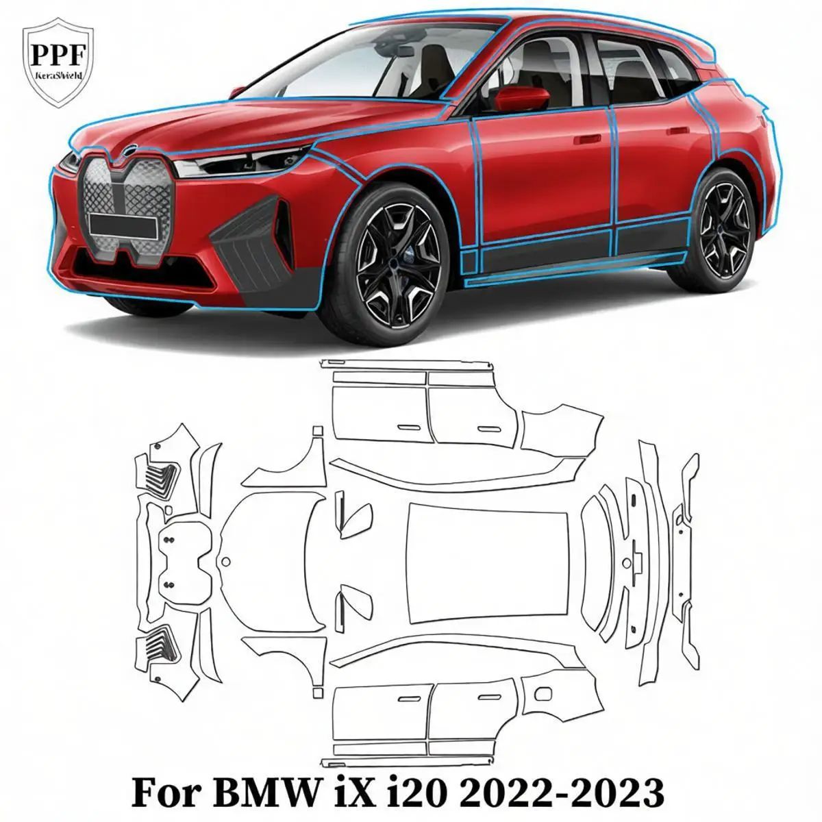 For BMW iX i20 2022-2023 TPU Paint Protection Film Anti-Scratch Car Clear Bra Pre-cut PPF Resistant Repairable Auto Accessories
For BMW iX i20 2022-2023 TPU Paint Protection Film Anti-Scratch Car Clear Bra Pre-cut PPF Resistant Repairable Auto Accessories