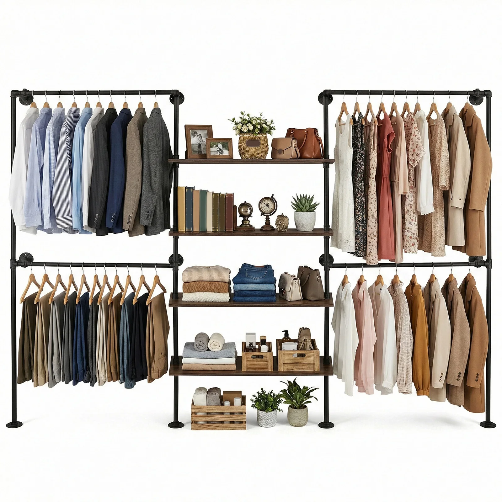 Heavy Duty Clothes Organizer with Double Hanging Rods Wooden Clothes Storage Shelves Closet Storage System Closet Storage System
Heavy Duty Clothes Organizer with Double Hanging Rods Wooden Clothes Storage Shelves Closet Storage System Closet Storage System