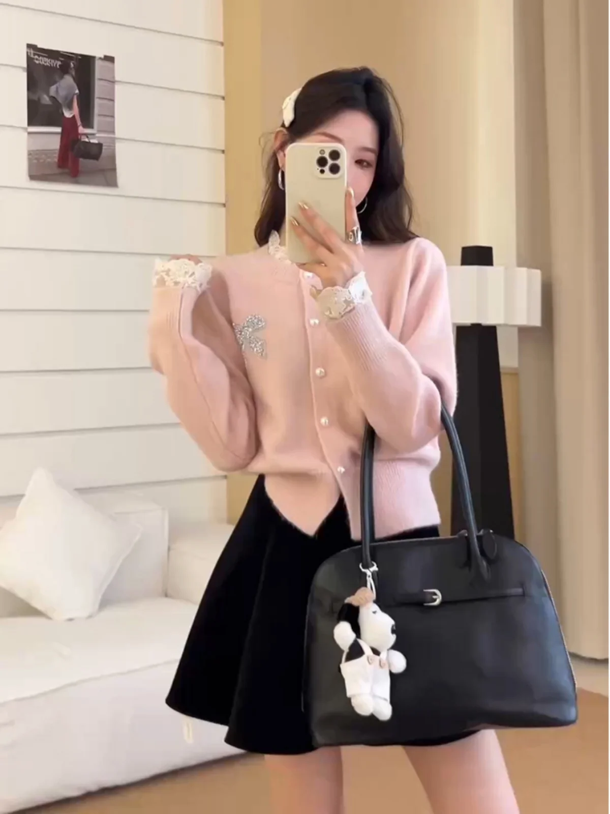 Heavyweight iny Sequin Lace round Ne Knitted Open Cardigan ort Slim Fit Sweet Sle Autumn Winter Korean System Outerwear
Heavyweight iny Sequin Lace round Ne Knitted Open Cardigan ort Slim Fit Sweet Sle Autumn Winter Korean System Outerwear