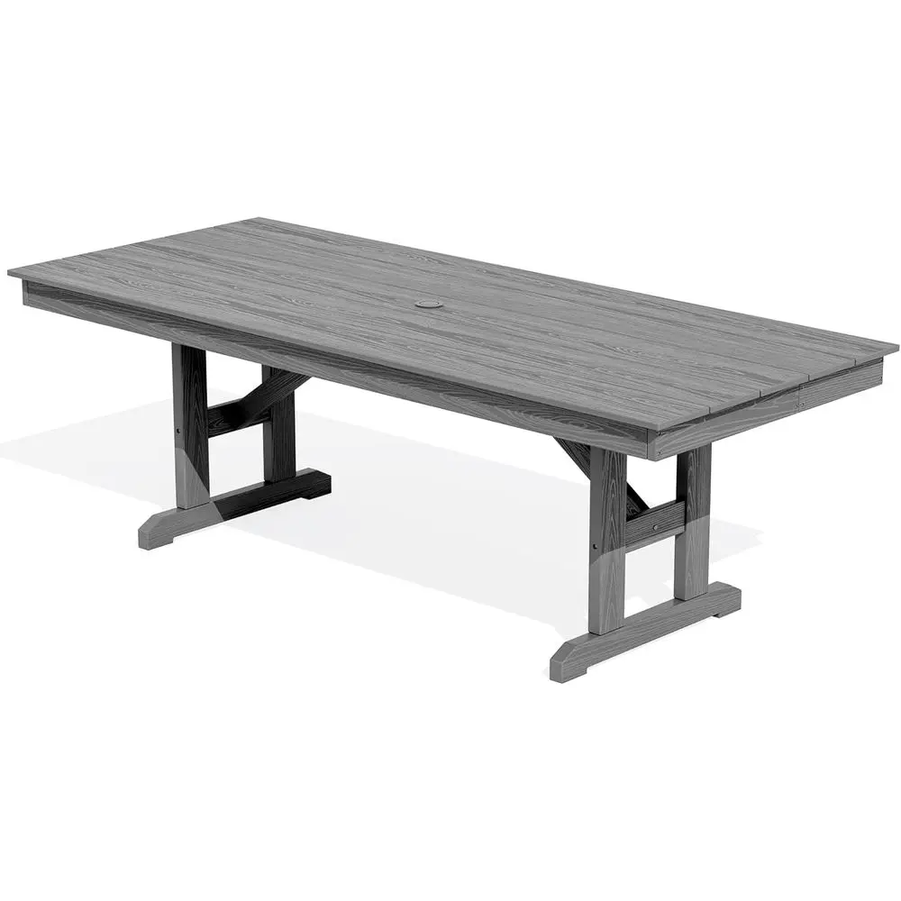 Outdoor Dining Table, 84" Recular Dining Table or 6-10 Person, All Weather HDPE Outdoor urniture or Backyard, Garden, Gray
Outdoor Dining Table, 84" Recular Dining Table or 6-10 Person, All Weather HDPE Outdoor urniture or Backyard, Garden, Gray