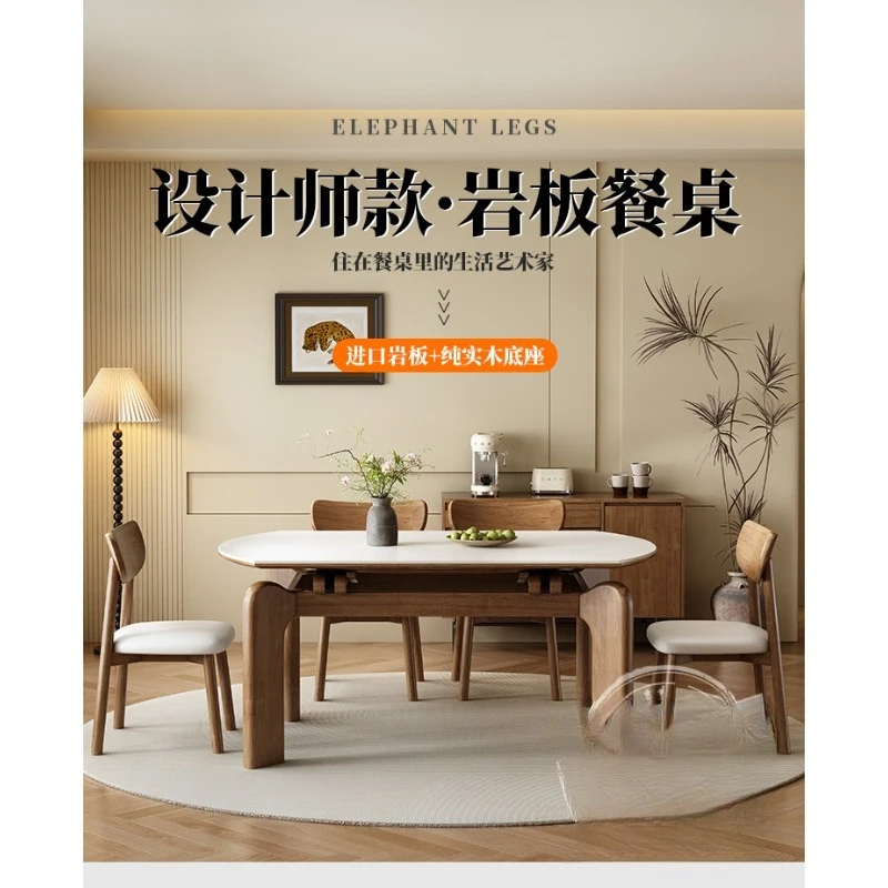 Solid wood rock slab dining table household small apartment log dining table folding telescopic table
Solid wood rock slab dining table household small apartment log dining table folding telescopic table