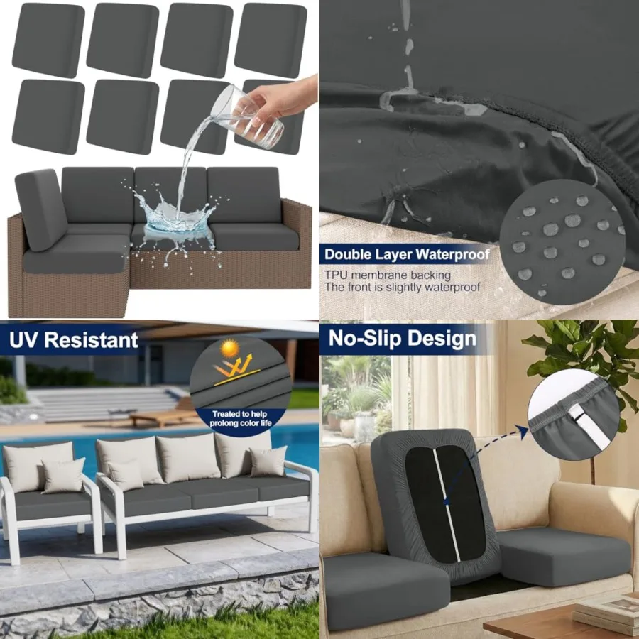 Waterproof Patio Cushion Covers, Stretch Outdoor Couch Slipcovers Replacement Washable Furniture Protector Sofa Chair Seat Cove
Waterproof Patio Cushion Covers, Stretch Outdoor Couch Slipcovers Replacement Washable Furniture Protector Sofa Chair Seat Cove