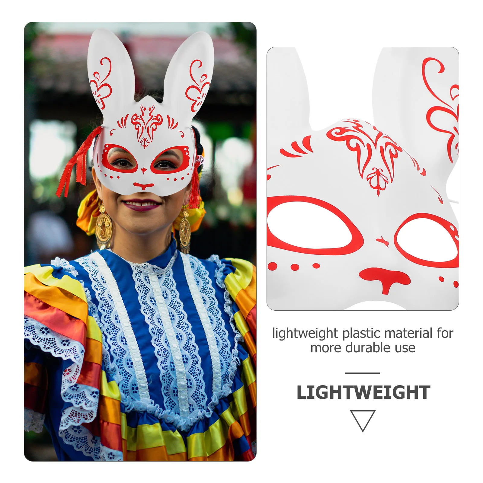 Stylish Plastic Fox Mask for Halloween Costume Face Masquerade Mask Decorative Cosplay Carnival Reusable Party
Stylish Plastic Fox Mask for Halloween Costume Face Masquerade Mask Decorative Cosplay Carnival Reusable Party