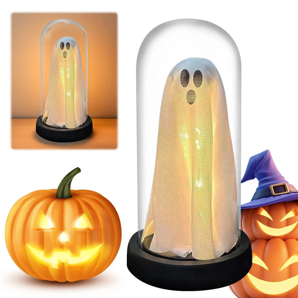 Halloween Decorations Indoor Light Up Ghost in Plastic Cloche Halloween Ghost Night Light for Home and Holiday Decorations
Halloween Decorations Indoor Light Up Ghost in Plastic Cloche Halloween Ghost Night Light for Home and Holiday Decorations
