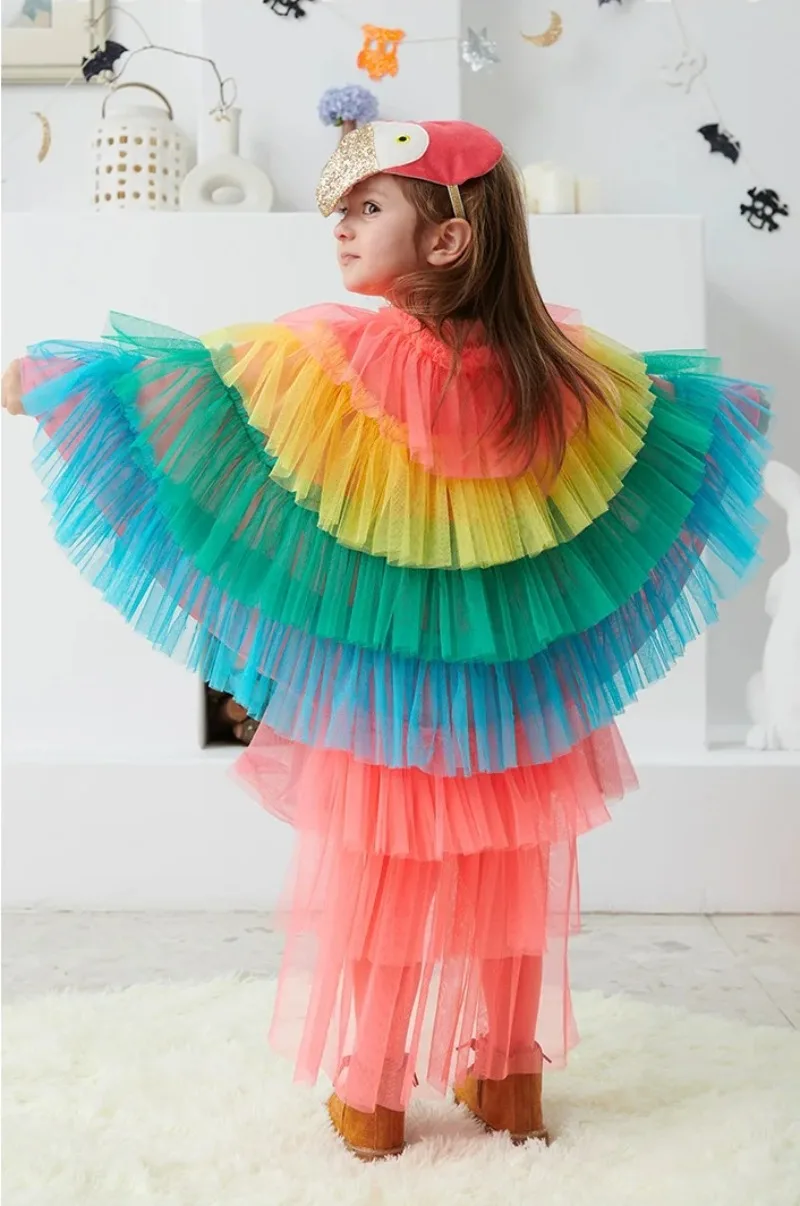 New Cute Girls Parrot Cloak Fancy Animal Cosplay Costumes Halloween Cosplay Kids Birthday Party Clothing Gifts
New Cute Girls Parrot Cloak Fancy Animal Cosplay Costumes Halloween Cosplay Kids Birthday Party Clothing Gifts