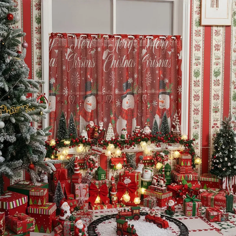 American Christmas Print Coffee Curtain Lace Beautifying Decorative Retro Style Cross-Border New Model Coffee Curtain
American Christmas Print Coffee Curtain Lace Beautifying Decorative Retro Style Cross-Border New Model Coffee Curtain
