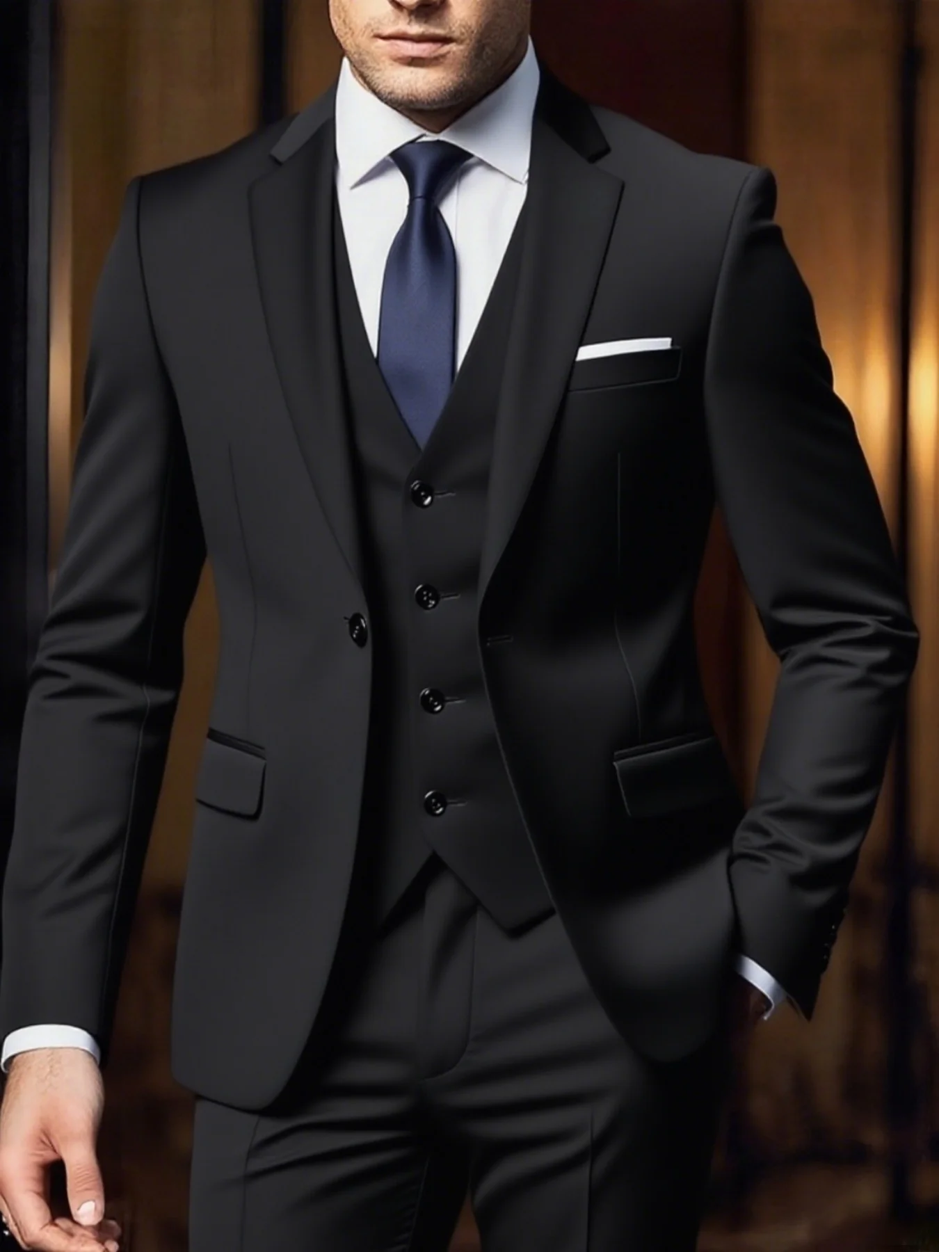Men's Classic Tuxedo Style Suit Single Breasted Solid 3-Piece Set
Men's Classic Tuxedo Style Suit Single Breasted Solid 3-Piece Set