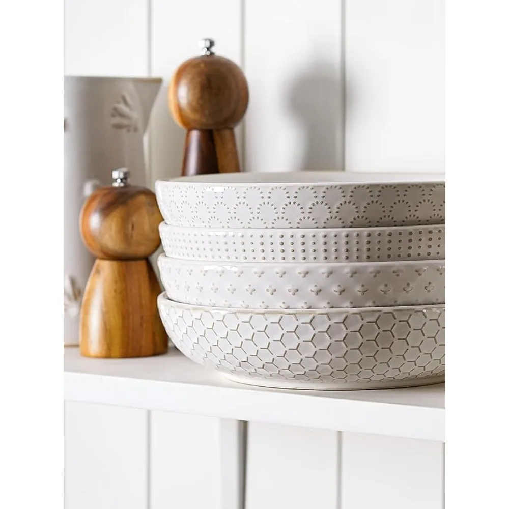 Pasta Bowl 36 oz, Salad Bowl Serving Plate Bowls, Housewarming Wedding Present, Ceramic Embossment Bowl for Pasta
Pasta Bowl 36 oz, Salad Bowl Serving Plate Bowls, Housewarming Wedding Present, Ceramic Embossment Bowl for Pasta