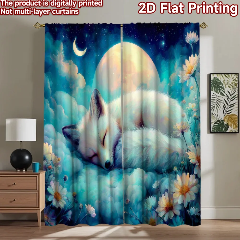 2D flat printing 2pcs Drapes Cute wolf moon clouds flowers Digital Printed Polyester Drapes All Season Party & Holiday Decor for
2D flat printing 2pcs Drapes Cute wolf moon clouds flowers Digital Printed Polyester Drapes All Season Party & Holiday Decor for