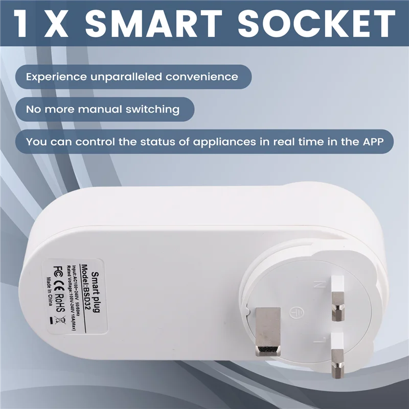Умная розетка Wi-Fi, умная розетка, вилка Wi-Fi, 16 А, 2 отверстия, розетки USB + Type-C, 65 Вт, пульт дистанционного управления, совместимая с Alexa, британская вилка
Умная розетка Wi-Fi, умная розетка, вилка Wi-Fi, 16 А, 2 отверстия, розетки USB + Type-C, 65 Вт, пульт дистанционного управления, совместимая с Alexa, британская вилка