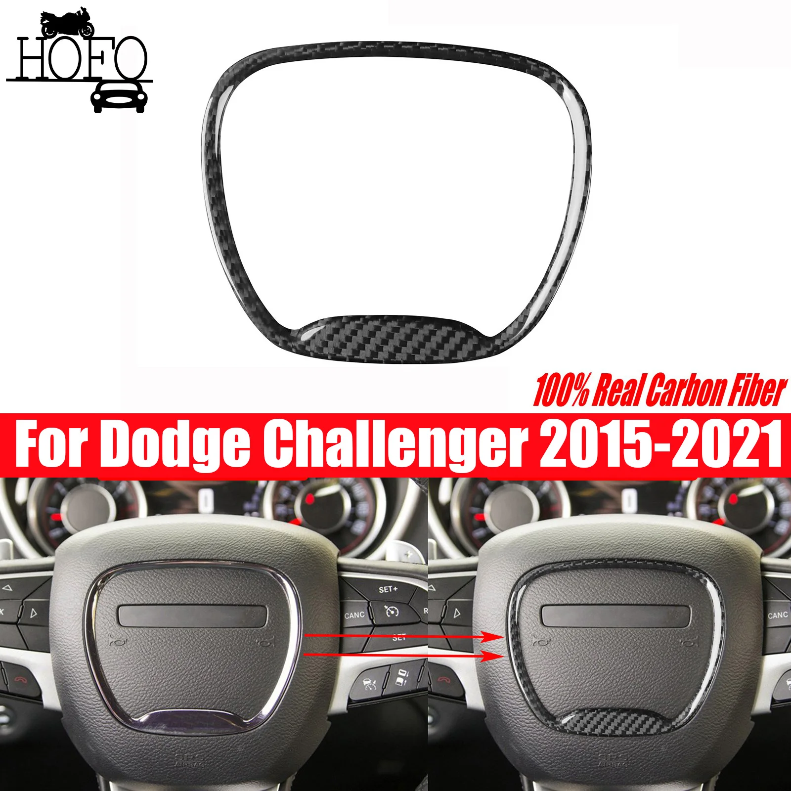 For Dodge Challenger 2015- 2016 2017 2018 2019 2020 2021 Red Black Carbon Fiber Steering Wheel Horn Button Ring Car Trim
For Dodge Challenger 2015- 2016 2017 2018 2019 2020 2021 Red Black Carbon Fiber Steering Wheel Horn Button Ring Car Trim