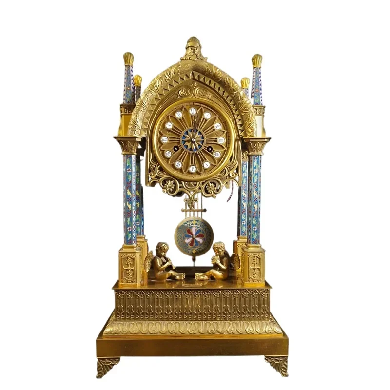 European-style return Western cloisonne pure copper filament winding mechanical clock, home creative living room pendulum clock
European-style return Western cloisonne pure copper filament winding mechanical clock, home creative living room pendulum clock