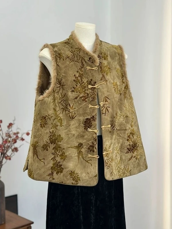 plus Size 300 Pou New Chinese Sle Button round Ne Vest Thiened Cotton Insert Flower Embroidery Men Women Autumn Wint...
plus Size 300 Pou New Chinese Sle Button round Ne Vest Thiened Cotton Insert Flower Embroidery Men Women Autumn Wint...