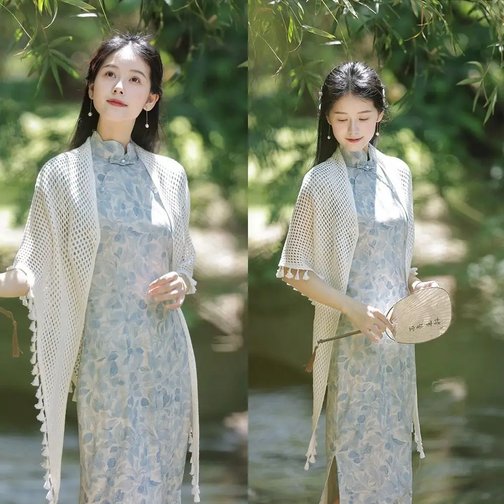 Модная длинная вязаная шаль с кисточками в китайском стиле, открытый кардиган, простая роскошная солнцезащитная верхняя одежда, весна-осень
Модная длинная вязаная шаль с кисточками в китайском стиле, открытый кардиган, простая роскошная солнцезащитная верхняя одежда, весна-осень