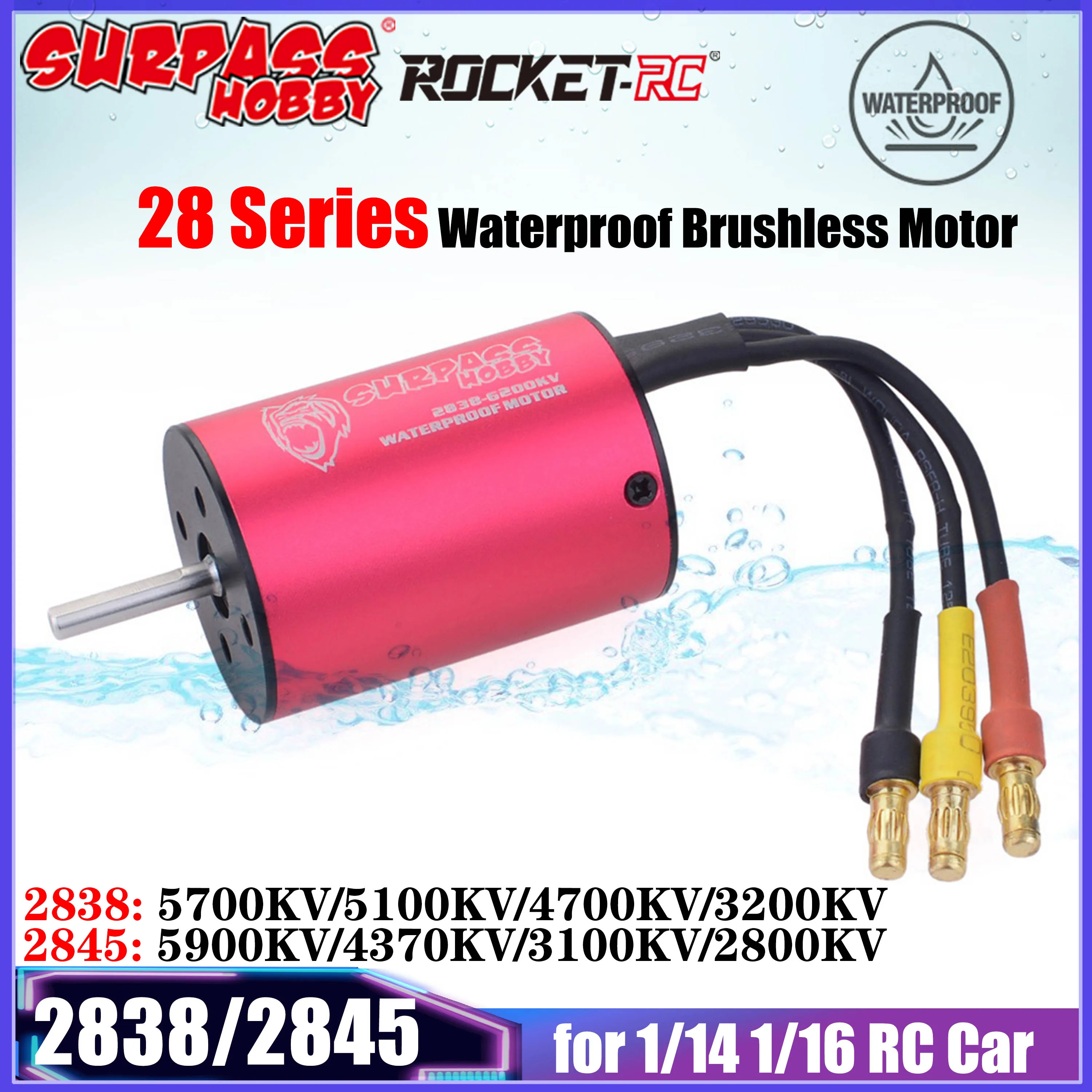 SURPASS HOBBY 2838 2845 5900KV 4700KV 3200KV 2800KV Waterproof Brushless Motor for 1/14 1/16 RC Car Truck Boat Model Accessories
SURPASS HOBBY 2838 2845 5900KV 4700KV 3200KV 2800KV Waterproof Brushless Motor for 1/14 1/16 RC Car Truck Boat Model Accessories