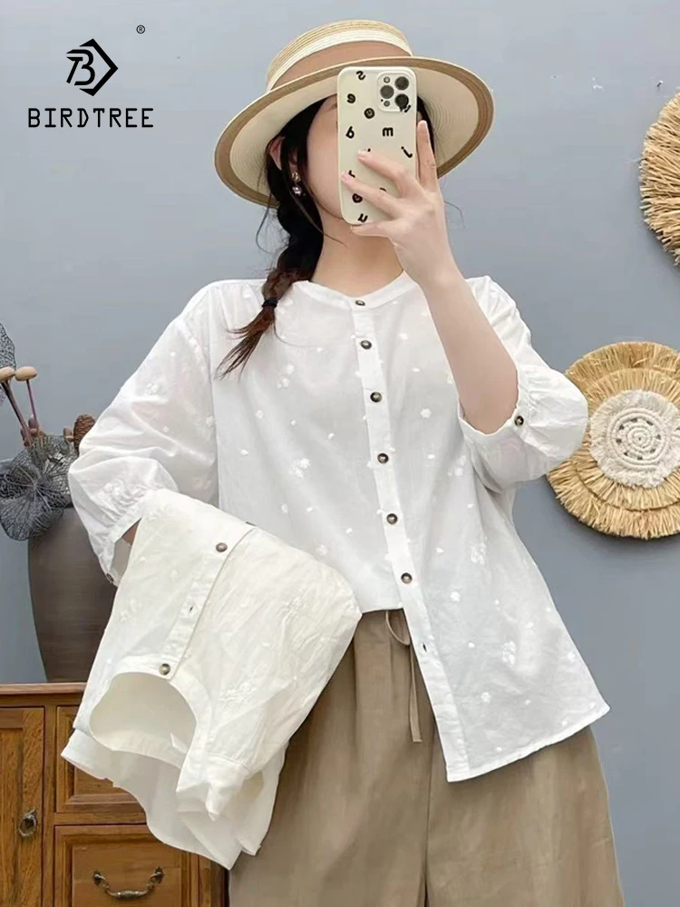 New 2025 Summer Cotton 3/4 Sleeve Shirt, Women Stand Floral Embroidery, Mori Girl Retro Versatile Casual Loose Blouse T55571CC
New 2025 Summer Cotton 3/4 Sleeve Shirt, Women Stand Floral Embroidery, Mori Girl Retro Versatile Casual Loose Blouse T55571CC