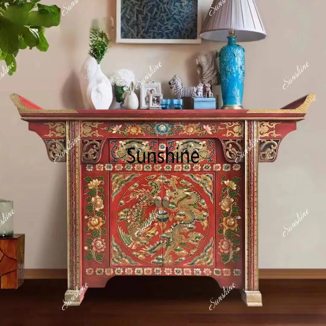 Antique painted table upturned foyer entrance cabinet
Antique painted table upturned foyer entrance cabinet