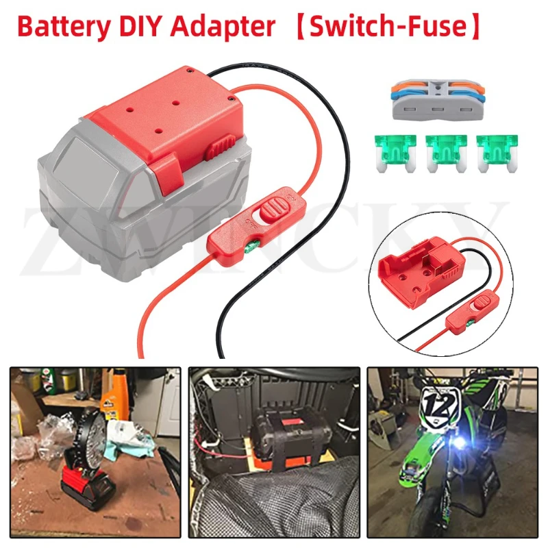 Модернизированный аккумуляторный адаптер, совместимый с аккумулятором Milwaukee 18 В, универсальный предохранитель и переключатель, преобразователь аккумулятора для электроинструмента 
Модернизированный аккумуляторный адаптер, совместимый с аккумулятором Milwaukee 18 В, универсальный предохранитель и переключатель, преобразователь аккумулятора для электроинструмента