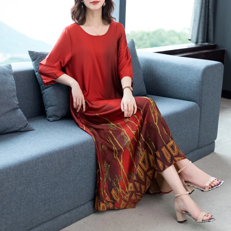 2023 Summer Kaftan New High End Round Neck Retro Print Dress Over Knee Length Red Dress
2023 Summer Kaftan New High End Round Neck Retro Print Dress Over Knee Length Red Dress